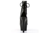 Bottines fétichistes noir mat à plateau 15 cm et laçage dorsal ASPIRE-1018 Bottines fétichistes noir mat à plateau 15 cm et laçage dorsal ASPIRE-1018