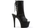 Bottines bout ouvert et talon nu noir mat plateforme 15 cm grandes tailles ASPIRE-1018 LBDHT Bottines bout ouvert et talon nu noir mat plateforme 15 cm grandes tailles ASPIRE-1018 LBDHT