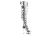 Cuissardes argent strass plateforme bout ouvert grandes tailles Pleaser BLONDIE-R-3011 LBDHT Cuissardes argent strass plateforme bout ouvert grandes tailles Pleaser BLONDIE-R-3011 LBDHT