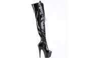 Cuissardes laçage frontal intégral plateforme talon 18 cm grandes tailles Pleaser ADORE-3023 LBDHT Cuissardes laçage frontal intégral plateforme talon 18 cm grandes tailles Pleaser ADORE-3023 LBDHT