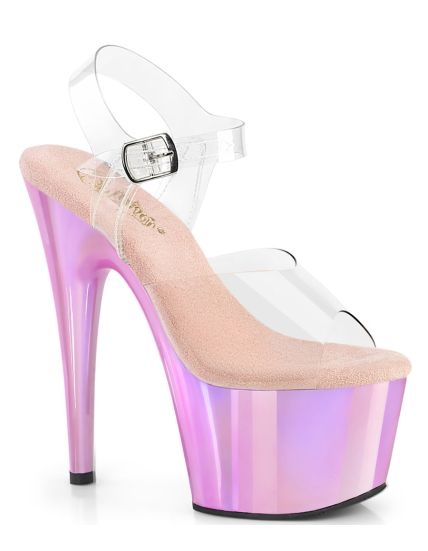 ADORE-708LQ : Sandales Plateforme Effet Liquide Holographique