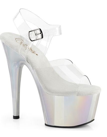 ADORE-708LQ : Sandales Plateforme Effet Liquide Holographique