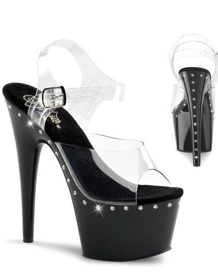 ADORE-708LS : Sandales Plateforme à Liseré de Strass Étincelants