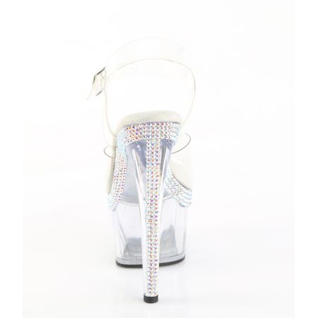 Chaussures de pole dance avec sandales transparentes à strass multicolores Adore