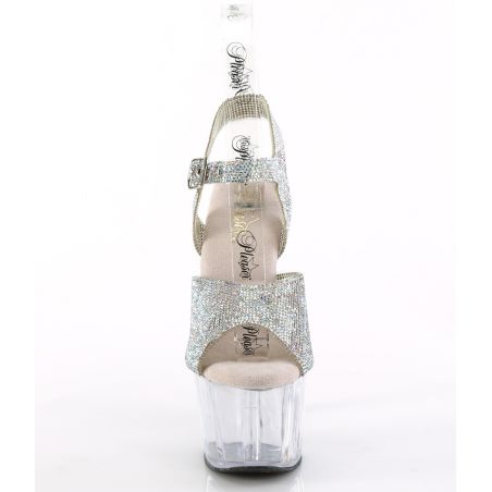 Sandales de scène cristal avec brides ornées de cristaux dorés Pleaser