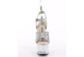 Sandales de scène cristal avec brides ornées de cristaux dorés Pleaser