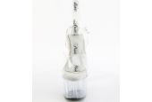 Sandales de scène cristal confortables avec talon aiguille 18cm et semelle blanche Pleaser