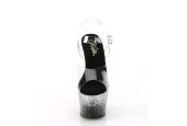 Sandales de scène cristal avec talon aiguille 18cm orné de cristaux noirs Pleaser Sandales de scène cristal avec talon aiguille 18cm orné de cristaux noirs Pleaser