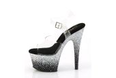 Sandales sexy transparentes avec semelle plateforme en strass ombrés noirs Adore Sandales sexy transparentes avec semelle plateforme en strass ombrés noirs Adore