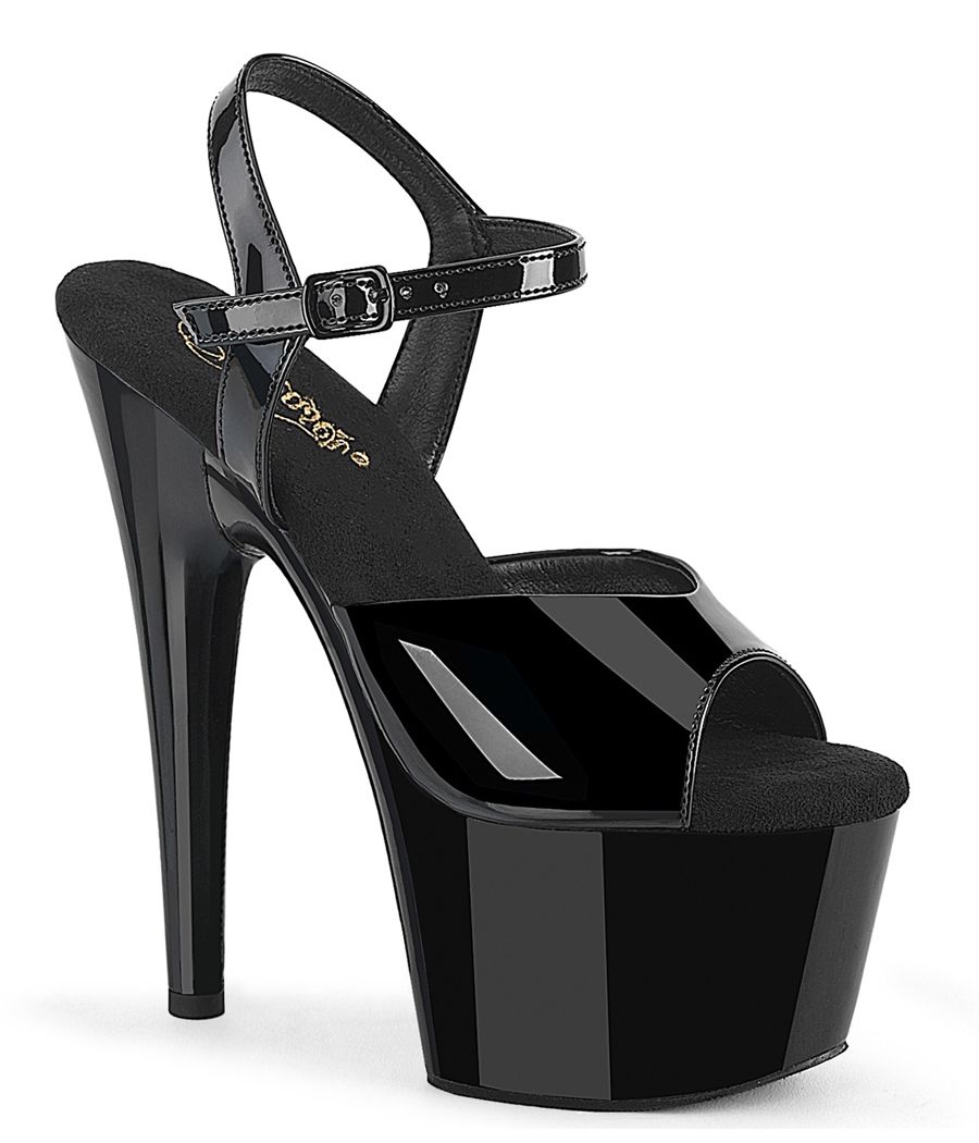 Sandales Pleaser ADORE-709WR noires vernies à plateforme Sandales Pleaser ADORE-709WR noires vernies à plateforme