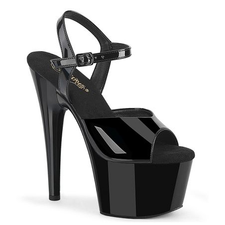 Sandales Pleaser ADORE-709WR noires vernies à plateforme