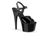 Sandales Pleaser ADORE-709WR noires vernies à plateforme Sandales Pleaser ADORE-709WR noires vernies à plateforme