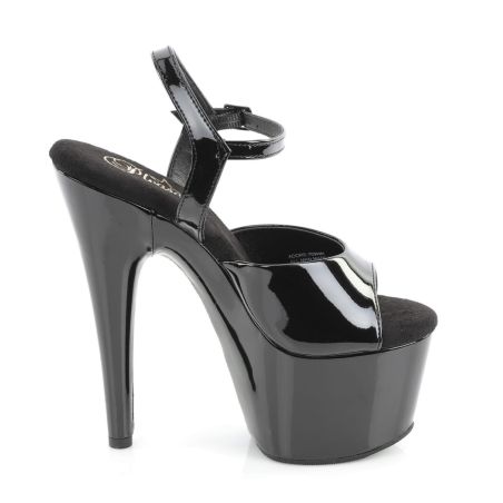 Sandales Pleaser ADORE-709WR vernies noires bride cheville