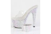 Pleaser BEJEWELED-712MS mules transparentes talon 18 cm strass Pleaser BEJEWELED-712MS mules transparentes talon 18 cm strass