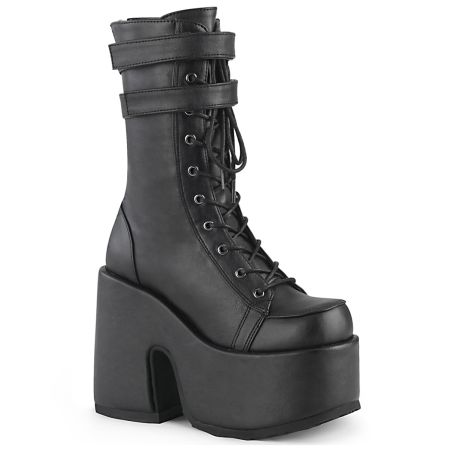 Bottines Demonia CAMEL-250 noir métallisé à plateforme
