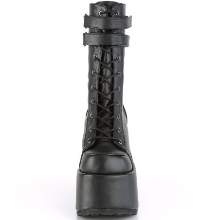 Demonia CAMEL-250 bottines gothiques noires métallisées
