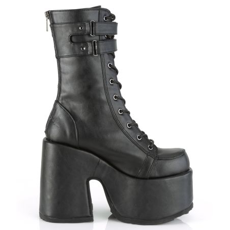 Demonia CAMEL-250 bottines mi-mollet noir métallisé