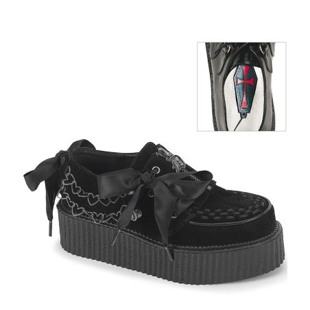 Creepers Demonia CREEPER-312 noires à plateforme 5 cm