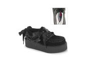 Creepers Demonia CREEPER-312 noires à plateforme 5 cm