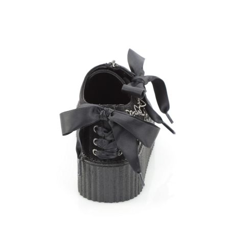 Demonia CREEPER-312 chaussures plateforme noires zip frontal