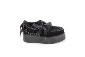 Creepers Demonia CREEPER-312 noires nœuds satinés et chaîne
