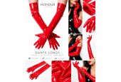 Gants longs Honour JGP1 en vinyle rouge brillant Gants longs Honour JGP1 en vinyle rouge brillant