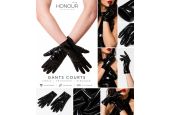 Gants courts Honour JGP2 en vinyle noir brillant Gants courts Honour JGP2 en vinyle noir brillant