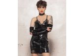 Robe vinyle noire Catanzaro BRUME PC707902T18 Robe vinyle noire Catanzaro BRUME PC707902T18