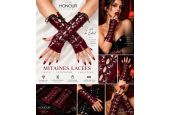 Mitaines lacées Honour H2322 en vinyle bordeaux brillant Mitaines lacées Honour H2322 en vinyle bordeaux brillant