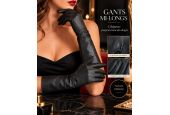 Gants Longs Noirs Aspect Cuir SoisBelle Gants Longs Noirs Aspect Cuir SoisBelle