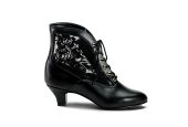 Bottines rétro de luxe Funtasma Dame 05 à petits talons bobines et lacets style victorien LBDHT.