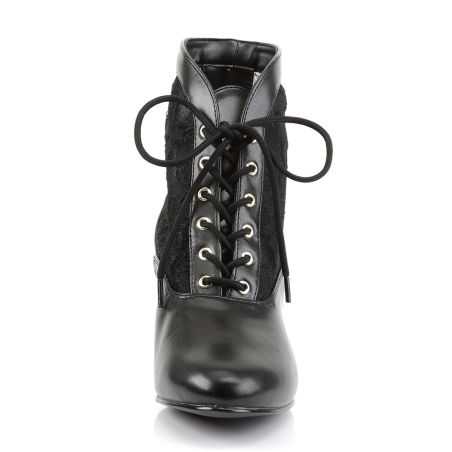 Bottines noires vintage Funtasma Dame 05 à talons kitten heel pour cabaret et scène burlesque.