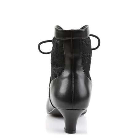 Bottines de spectacle noires à lacets et bout pointu au design rétro chic signé LBDHT.