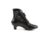 Bottines fétiches victoriennes noires adaptées à toutes les morphologies pour looks alternatifs.