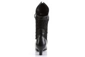 Bottines de clubbing haut de gamme noires style boudoir victorien avec fermeture éclair LBDHT.