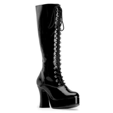 bottes-genou-lacets-plateforme-gogo-vintage-noir-verni-grande-taille