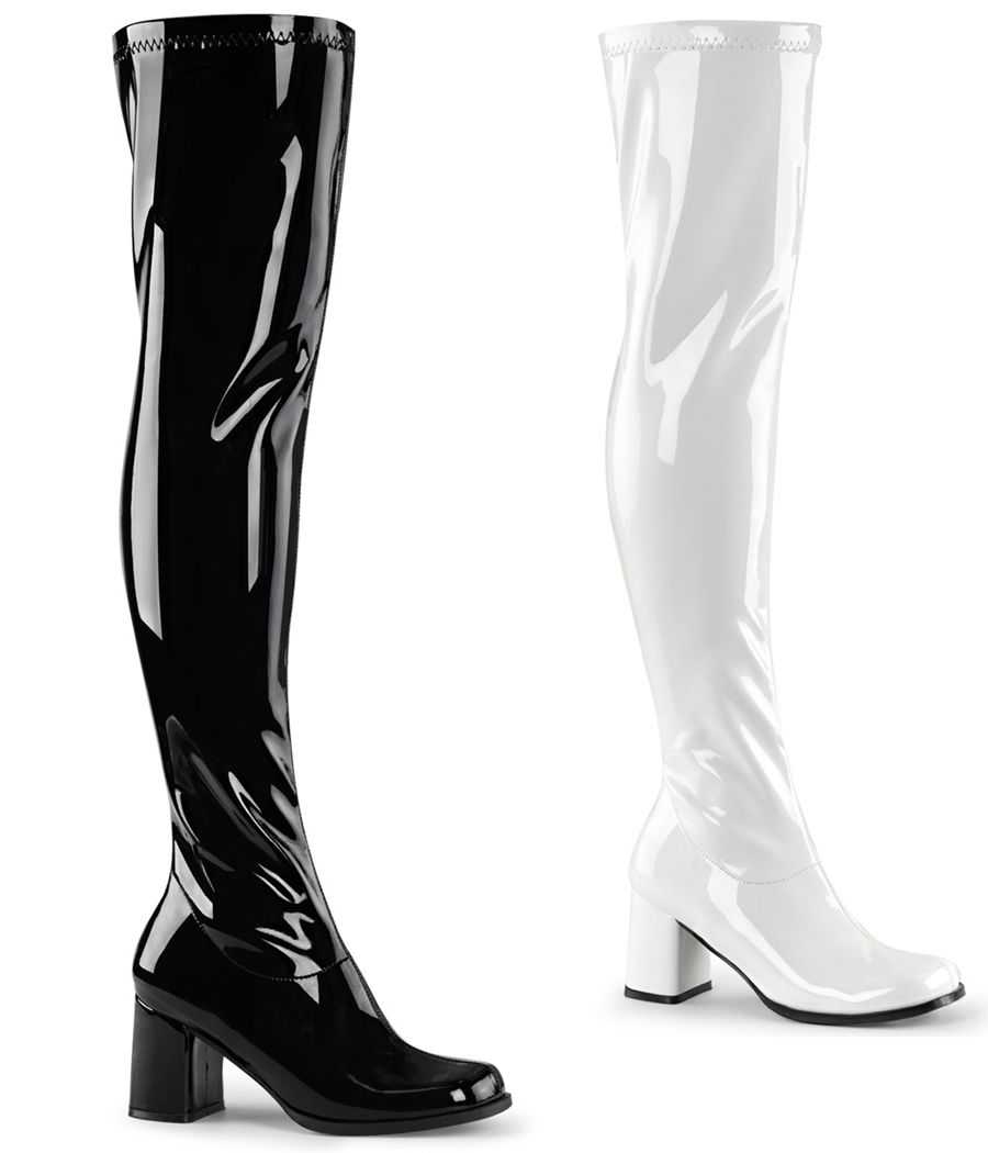 cuissardes-vernies-blanc-et-noir-miroir-talon-bloc-retro-vintage-gogo-3000-funtasma