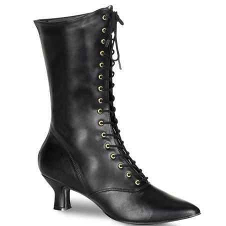 Bottines rétro de luxe Funtasma Victorian 120 à talons bobines, lacets et découpes richelieu LBDHT.