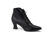Bottines rétro de luxe Funtasma Victorian 35 à petits talons bobines, lacets et rubans en satin LBDHT. Bottines rétro de luxe Funtasma Victorian 35 à petits talons bobines, lacets et rubans en satin LBDHT.