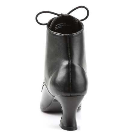 Bottines de scène noires à bout pointu et œillets rétro adaptées à toutes les morphologies LBDHT.